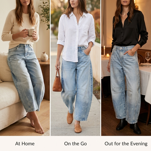Nuvia Mid-Rise Barrel Jean